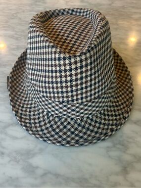 Hipster Brand Houndstooth Fedora Hat - Black & beige Size Large/X Large NWT